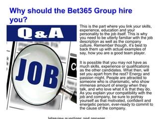 Bet365 Interview Questions .